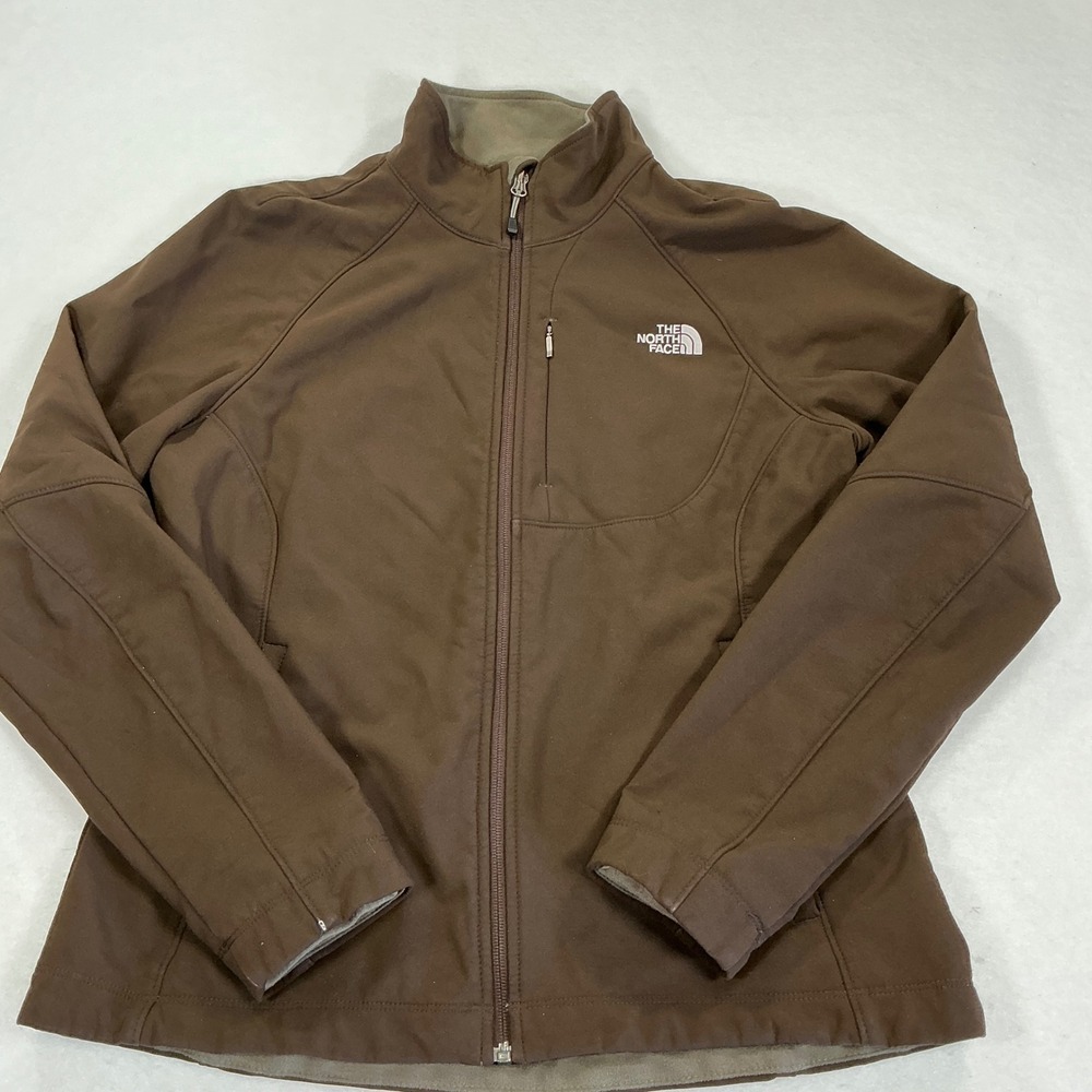 The North Face Womens Apex Bionic Softshell Jacket Brown Full Zip Size Large